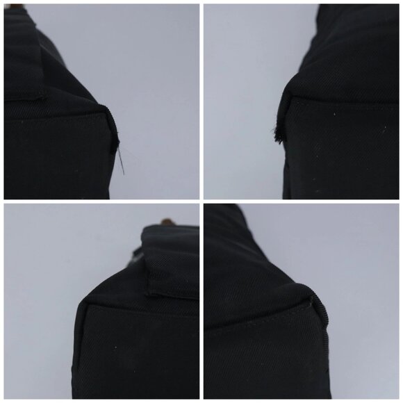 GUCCI Bamboo Hand Bag Nylon 2way Black Silver Auth 99165 - Picture 14 of 16